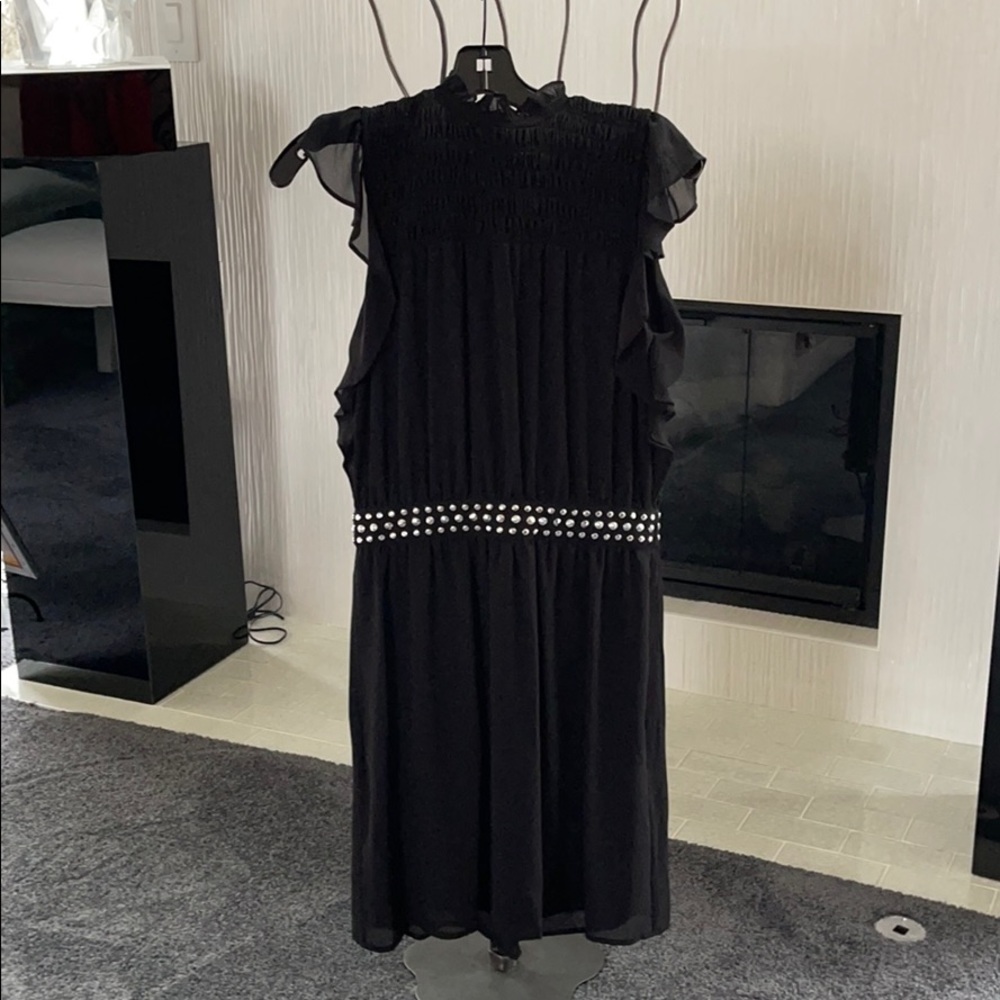 Black Ruffle sleeveless Michael Kors Dress